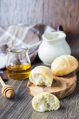Buns with honey and milk 