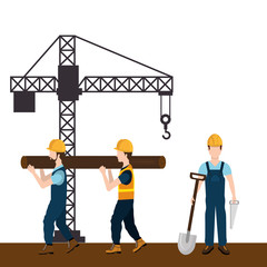 construction workers with under construction icons