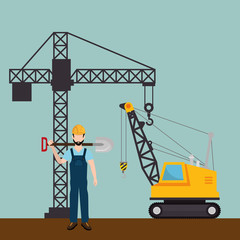 construction worker with under construction icons