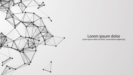 Abstract connecting dots and lines. Vector technology background. Global network connection.