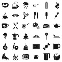 Coffee icons set. Simple style of 36 coffee vector icons for web isolated on white background