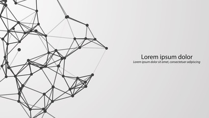 Abstract connecting dots and lines. Vector technology background. Global network connection.