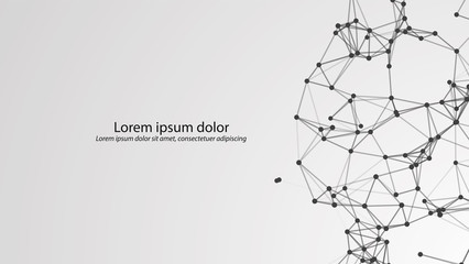 Abstract connecting dots and lines. Vector technology background. Global network connection.