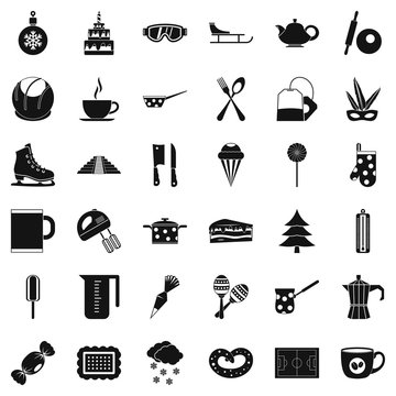 Cooking of coffee icons set. Simple style of 36 cooking of coffee vector icons for web isolated on white background