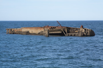 Ship wreck by the city