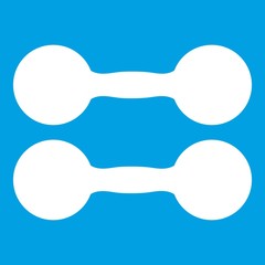 Pair of dumbbells icon white isolated on blue background vector illustration