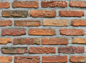 Fototapeta premium Old red block and concrete wall texture