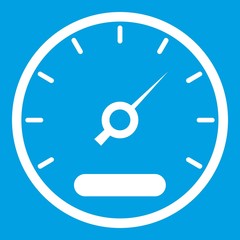 Speedometer icon white isolated on blue background vector illustration