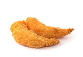 Fried shrimps isolated on white