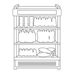 supermarket shelving with products vector illustration design