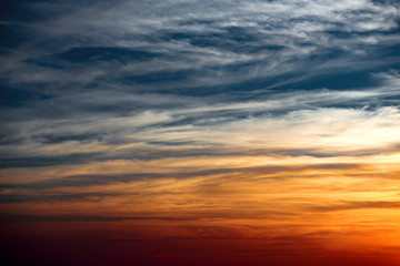beautiful sunset and sky as background, colorful clouds