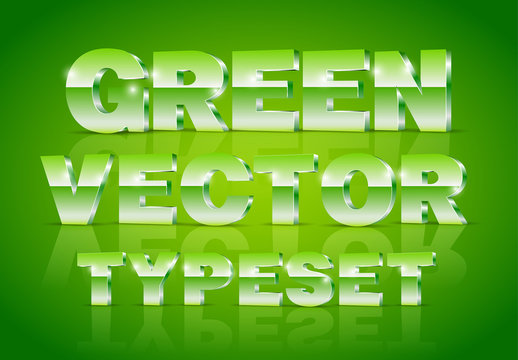 Green Metallic 3D Typeset