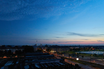 Fototapeta na wymiar Berlin City mit Himmel und Fernsehturm bei Nacht