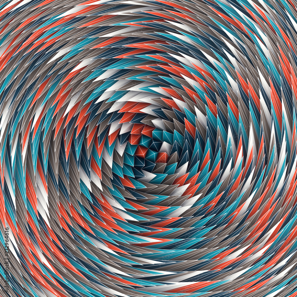 Poster Abstract pattern background of colored shapes 3D rendering