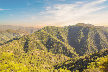 Beautiful view of the green hills of Cyprus