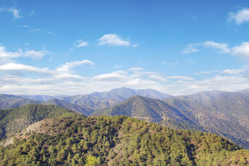 Beautiful view of the green hills of Cyprus