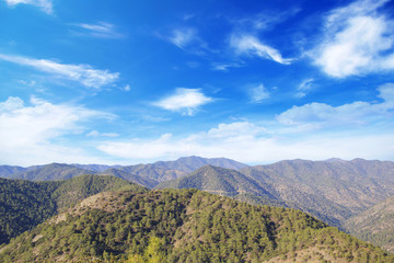 Beautiful view of the green hills of Cyprus