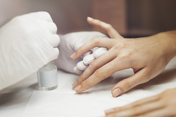 Obraz na płótnie Canvas Closeup shot of a painting nails.