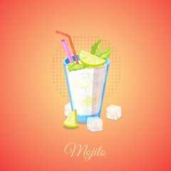 Mojito alcoholic cocktail.