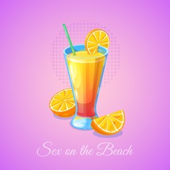 Sex on the Beach alcoholic cocktail.