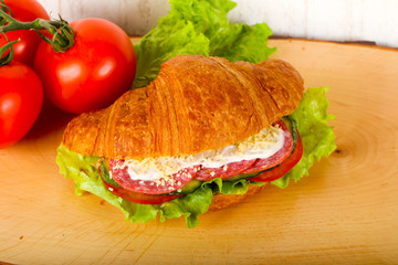Croissant with salami