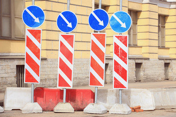 road signs repair work by-pass