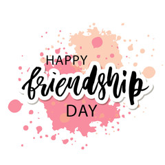 Happy Friendship Day Lettering Phrase Vector