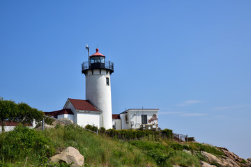 Fototapeta na wymiar New England Coast Lighthouse in summer