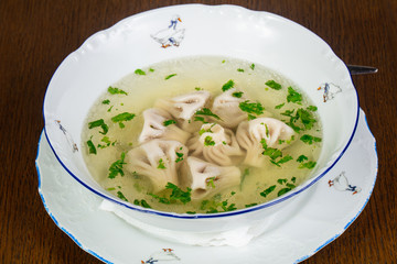 Georgian khinkali soup