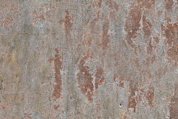 Gray texture painted metal wall with old exfoliation paint.