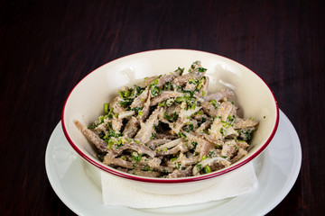 Boiled chicken with nut sauce