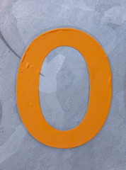 Written Wording in Distressed State Typography Found Number Zero 0 o 