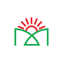 Sun with m letter logo