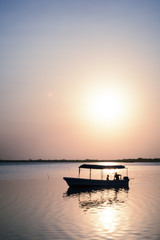Fototapeta na wymiar Motorboat in a lake