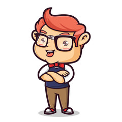 Obraz premium Nerd Geek Folding Hands