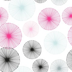 Seamless dandelion pattern with white background. Vector repeating texture.