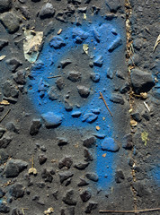 Written Wording in Distressed State Typography Found Number Nine 9 