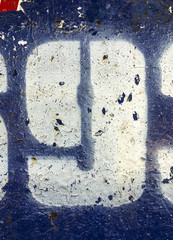 Written Wording in Distressed State Typography Found Number Nine 9 