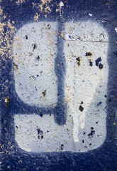 Written Wording in Distressed State Typography Found Number Nine 9 