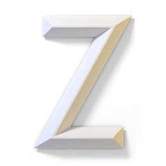 White dimensional font LETTER Z 3D