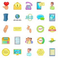 Client icons set. Cartoon set of 25 client vector icons for web isolated on white background