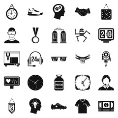 Ticker icons set. Simple set of 25 ticker vector icons for web isolated on white background