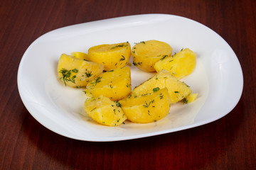 Boiled young potato