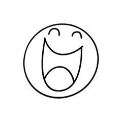 Happy face cartoon illustration isolated on white background for children color book