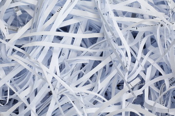 Paper recycle concept,shredded paper documents to recycle with close up shot.