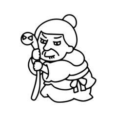 Old woman in Journey to the West, the Chinese Mythology Novel Tale