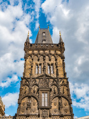 Fototapeta na wymiar Powder Tower, Gate in Prague, the Capital City of the Czech Republic