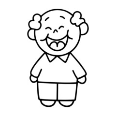 Old Man cartoon illustration isolated on white background for children color book