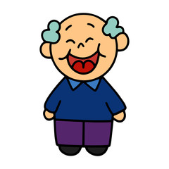 Old Man cartoon illustration isolated on white background for children color book