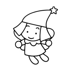 Fairy cartoon illustration isolated on white background for children color book